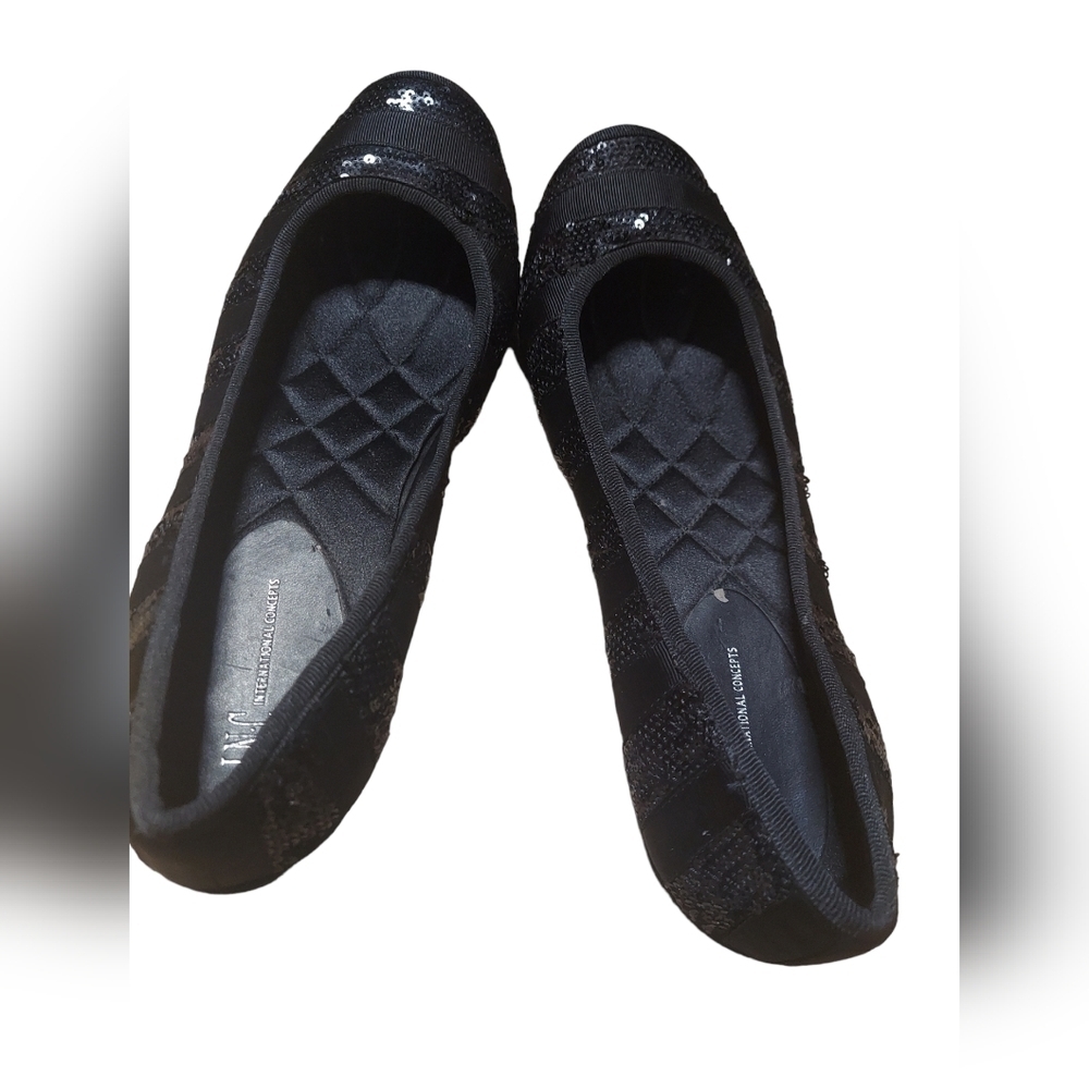 8 INC black shoes with sequins